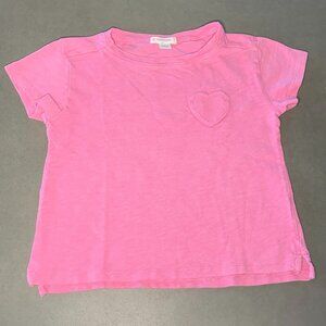 Crewcuts Pink Heart Pocket Tee Size 3 | Girls Short Sleeve Shirt